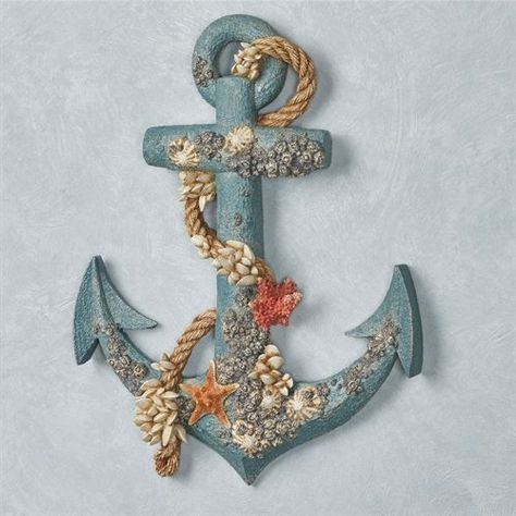 Pin on Products Starfish Sculpture, Seashell Wreaths, Anchor Wall Art, Starfish Wreath, Beach Themed Crafts, Seashell Wall Art, Seashell Projects, Art Coquillage, Nautical Crafts