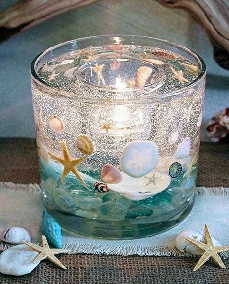 Gel Candle Diy, Beach Candles, Seashell Centerpieces, Lilin Aroma, Wedding Bridal Party Gifts, Candles Unique, Gel Candle, Seashell Candles, Gel Candles