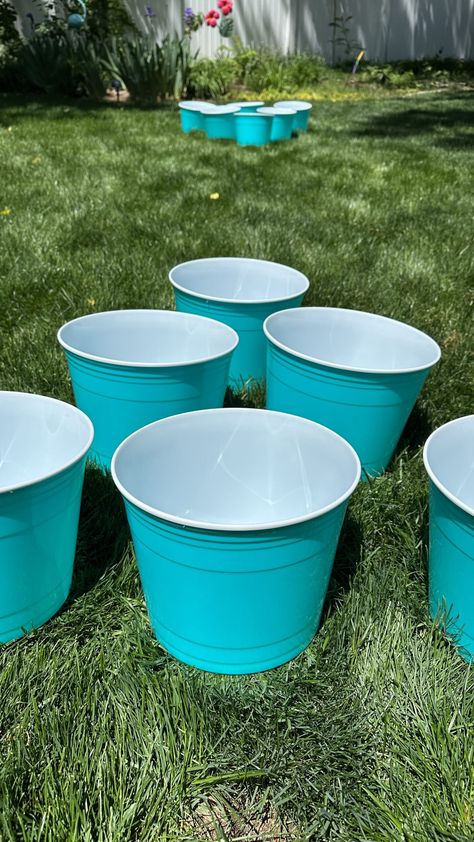 Here's How to Make Giant Yard Pong Using Dollar Tree Supplies Diy Jumbo Connect Four, Diy Yard Games Wedding, Backyard Bbq Party Games, Yard Beer Pong, Jumbo Yard Games, Yard Pong Diy, Backyard Party Activities Adults, Outdoor Parties Ideas, Giant Beer Pong Diy Yard Games