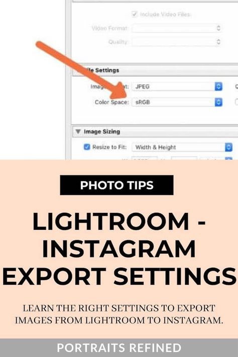 Best Lightroom Export Settings for Instagram - Portraits Refined #lightroom #instagram #photography #lightroomtips #instagramphotosettings Lightroom Export Settings For Instagram, Lightroom Export Settings, Photoshop Shortcut, Vertical Images, Editing Skills, Instagram Photography, Aspect Ratio, Best Photographers, Photo Tips