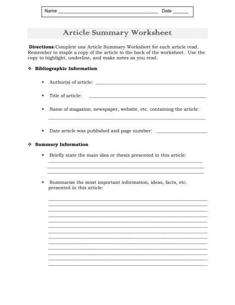 7+ Reading An Article Worksheet -  -  Check more at https://printable-sheets.com/7-reading-an-article-worksheet/ Summary Worksheet, Current Events Worksheet, Article Summary, Articles Worksheet, Summary Template, Writing A Thesis Statement, Essay Plan, Teaching Organization, Event Planning Template