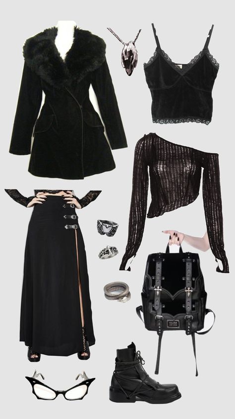 #casual #daily #goth #gothic #blackaesthetic #gothaesthetic #gothinspo Corp Goth Outfits, Demigirl Outfits, Goth Winter Outfits, Professional Goth, Goth Outfits Casual, Romantic Goth Outfits, Goth Winter, Corp Goth, Winter Goth