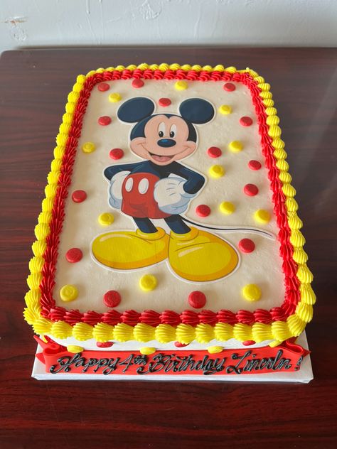 Mickey Sheet Cake, Mickey Mouse Sheet Cake 1st Birthdays, Mickey Mouse Sheet Cake, Doodles Birthday, Birthday Sheet Cake, Hunter Birthday, Pastel Rectangular, Miki Mouse, Mickey And Minnie Cake