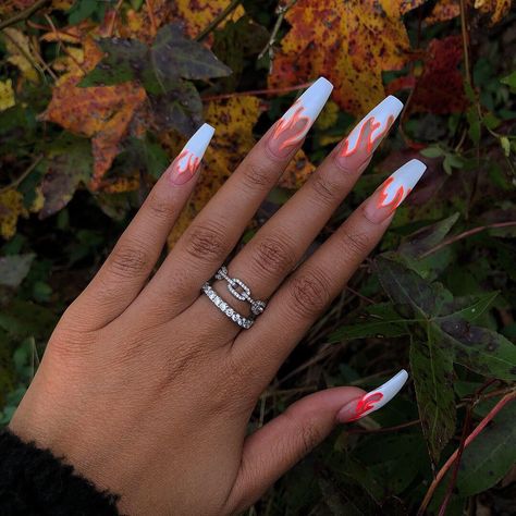 Cliente satisfaite ✅ Orange Nail, Summer Acrylic Nails, Acrylic Nails Coffin, Coffin Nails Designs, Fire Nails, Pretty Acrylic Nails, Dope Nails, Best Acrylic Nails, Long Acrylic Nails