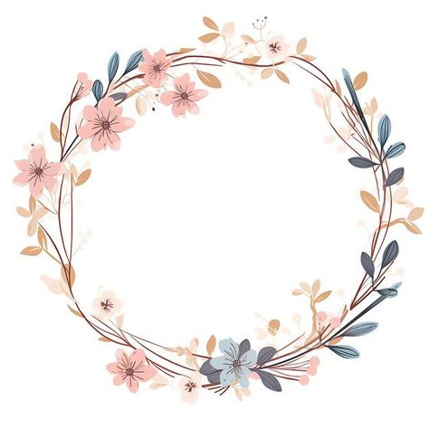 Ein runder Rahmen mit Blumen und Blättern | Premium KI-generiertes Bild Graduation Frames Ideas, Circle Flower Frame, Flowers In Circle, Circle Floral Frame, Circle Photo Frame, Flower Circle Frame, Flower Frame Illustration, Profile Picture Frame, Honey Ideas