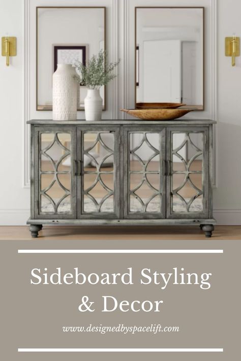 Sideboard Styling Decor Ideas, Styling A Sideboard, Style A Sideboard, How To Style A Sideboard, Latest Home Trends, Dyi Painting, Sideboard Ideas, Sideboard Styling, Console Table Ideas