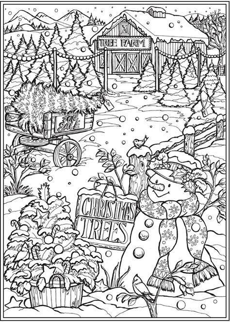 From: Creative Haven Christmas Charm Coloring Book | Dover Publications Dover Coloring Pages, Christmas Colouring Pages, Creative Haven Coloring Books, Christmas Coloring Sheets, Printable Christmas Coloring Pages, Detailed Coloring Pages, Free Adult Coloring Pages, Christmas Coloring Books, Colouring Printables