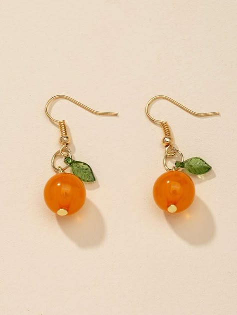 Get discounts for Fruit Decor Drop Earrings and find more styles you'll enjoy.✓Students get an extra 15% off.✓Free Shipping on orders over CA$49+ Orange Round Earrings For Summer, Trendy Orange Round Earrings, Casual Orange Earrings, Trendy Orange Dangle Earrings, Anting Manik, Fruit Jewelry, Fruit Earrings, Funky Earrings, Orange Earrings