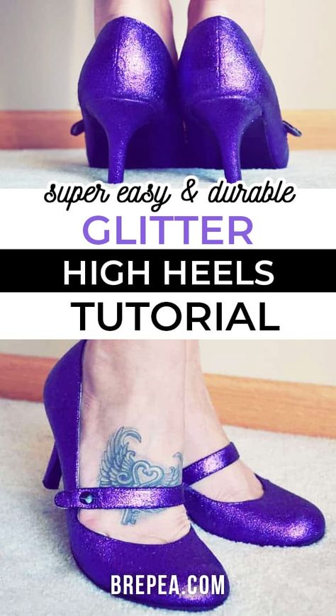 Red Glitter Shoes, Diy Glitter Shoes, Gold Glitter Makeup, Shoes Tutorial, Diy Heels, Shoe Makeover, Glitter Photography, My Halloween Costume, Glitter High Heels