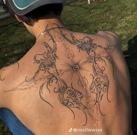 Sigil Tattoo, Spine Tattoo, Spine Tattoos, Black Ink Tattoos, Tat Ideas, Art Tattoos, Elegant Tattoos, Back Tattoos, Dope Tattoos