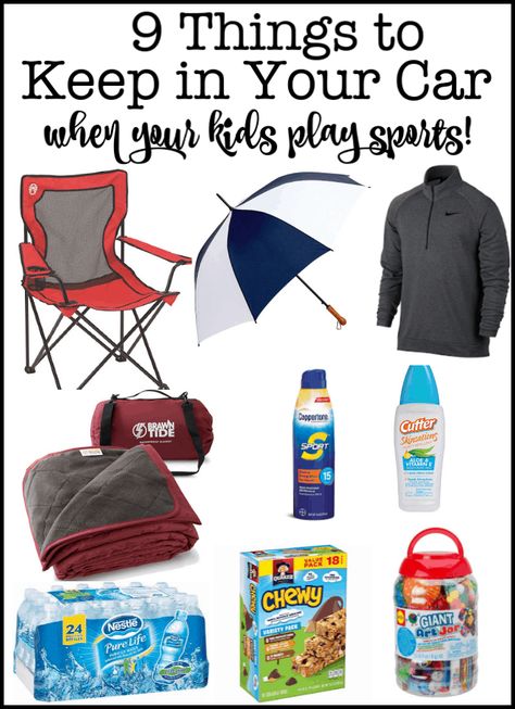 A smart thing that you can do prior to each sports season is to spend a few minutes to gather together and put into the car the gear you need to enjoy the season- so that you can be prepared for anything that comes your way! Here are 9 Things To Keep in Your Car When Your Kids Play Sports! Sports Mom Organization, Travel Baseball Mom, Sport Organization, Dugout Organization, Mom Bag Essentials, Sports Mom Bag, Coaching Softball, Coach Sweatshirt, Softball Headbands