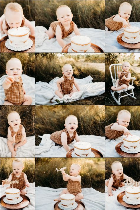 Cake smash photo. Outdoor cake smash, boho cake smash, neutral outfit photos. Puyallup, WA photographer. Maternity, birth, fresh 48, lifestyle newborn, family photography. 1st Birthday Cake Smash Outdoors, Lifestyle Cake Smash Session, Fall Outdoor Cake Smash, 1 Year Cake Smash Photoshoot, Backyard Cake Smash, Natural Cake Smash, Diy Smash Cake Photoshoot Outdoor, Smash Cake Outdoor Photos, Lifestyle Cake Smash