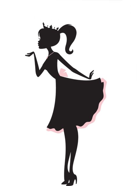 Barbie Svg, Barbie Png, Barbie Silhouette, Silhouette Cake Topper, Free Barbie, Silhouette Cake, Fairy Silhouette, Princess Silhouette, Silhouette Drawing