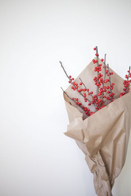 Untitled | Flickr - Photo Sharing! How To Wrap Flowers, Christmas Inspo, Christmas Mood, Winter Fun, Brown Paper, Simple Pleasures, Red Berries, Christmas Inspiration, Winter Time