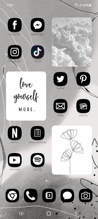 Aesthetic Black Theme, Best Theme For Android, Iphone Wallpaper Clock, Android Organization, Android Homescreen, Themes For Mobile, Iphone Pics, Android Icons, Phone Template