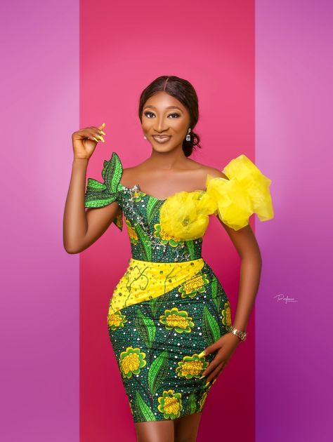 Ankara birthday shoot dress Classy Short Dresses For Birthday Shoot, Ankara Fitted Dress, Birthday Shoot Dress, Crepe Gown Styles, Beautiful Ankara Gowns, Bubu Gown Styles, Ankara Dress Styles, Classy Gowns, Ankara Gowns