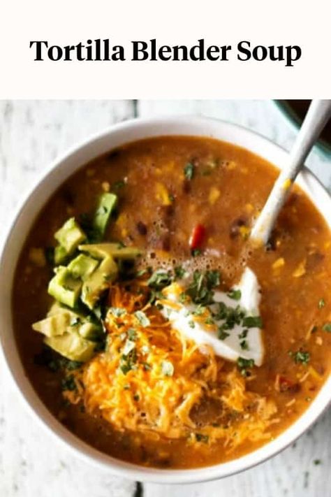 Vitamix Tortilla Soup, Vitamix Healthy Recipes, Vitamix Soup Recipes, Spicy Sweet Potato Soup, Immersion Blender Recipes, Vitamix Soup, Blender Soup, Tomato Snacks, The Best Soup