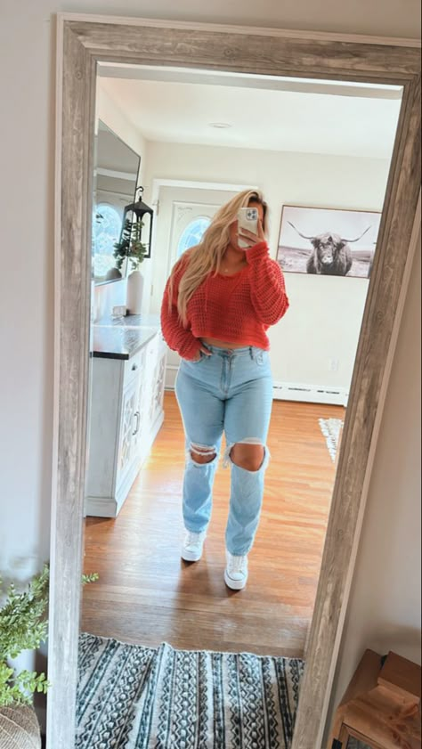 Outfit Inspo Curvy Casual, Plus Size Curvy Outfits, Midsize Mom Jeans Outfit, Fall Outfits Women Mid Size, Outfit Inspirations Midsize, Everyday Outfits Fall Casual, Mid Size Fall Outfits 2023, Going Out Outfits Midsize, Mid Size Women Outfits