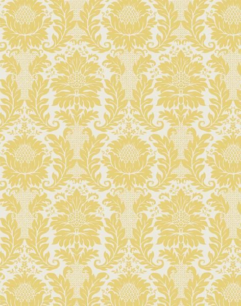 Brocade Wallpaper, Bus Kitchen, Yellow Grey Wallpaper, Interior Prints, Dollhouse Interior, Poppy Wallpaper, Sophisticated Art, Victorian Wallpaper, Dining Room Wallpaper