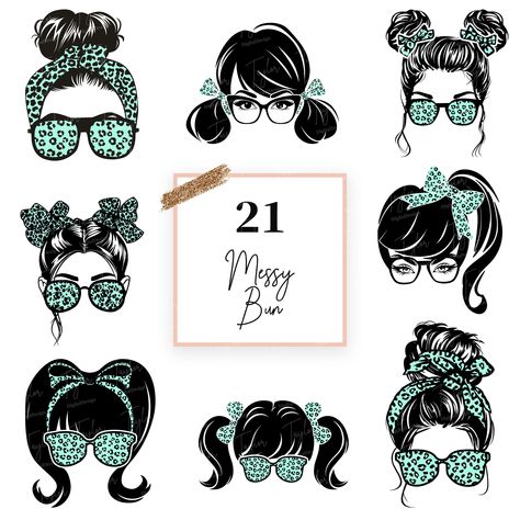 Messy Bun, Vector File, All Design, Mom Life, Leopard Print, Bundles, Art Images, Mask, Beauty Book