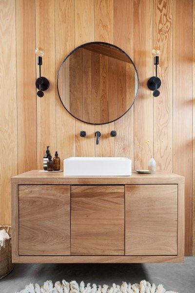 Malia Mau’s Home Tour is Quintessential Canyon Cool Aesthetic Bathroom Decor, Pink Tub, Ikea Vanity, 20 Aesthetic, Beautiful Bathroom Designs, Mid Century Furnishings, Aesthetic Bathroom, Chic Bathrooms, Stylish Storage