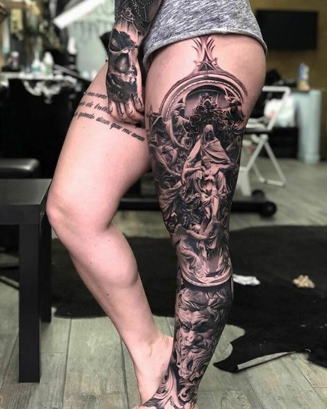 Biomechanical Tattoo, Leg Tattoo Men, Leg Tattoos Women, Painting Tattoo, 3d Tattoos, B Tattoo, Leg Sleeves, Best Tattoo Designs, Unique Tattoo