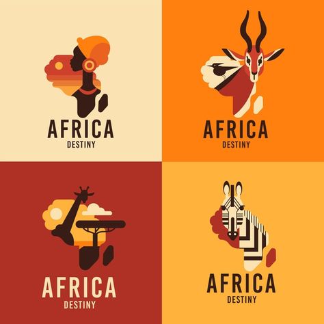 Africa Design Graphic, African Logo Design Ideas, Africa Logo Design, Africa Graphic Design, South Africa Design, Heritage Day South Africa, Africa Logo, African Logo, Technology Logo Design