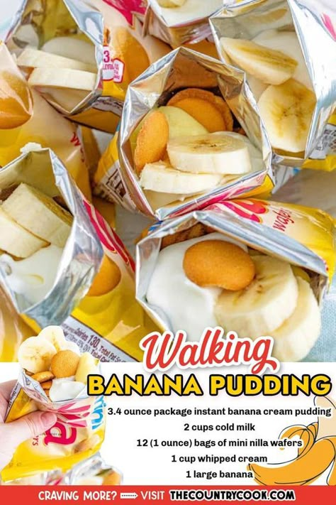 Walking Banana Pudding, Camping Lunch Ideas, What To Pack For Lunch, Camping Lunch, Food Truck Menu, Sweet Bites, Campfire Food, Interesting Recipes, Fair Food Recipes