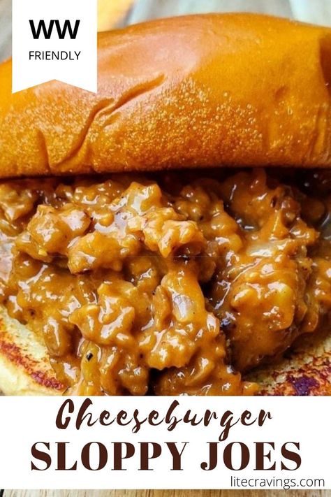 Cheeseburger Sloppy Joe Recipe, Sloppy Joe Cheeseburger, Farming Meal Ideas, Hamburger Sloppy Joes, Grind Beef Recipe, Ww Sloppy Joes, Ground Cheeseburger, Sloppy Cheeseburgers, Different Sloppy Joe Recipes