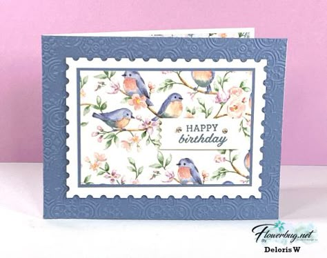 Flight And Airy Cards, Stampin Up Flight And Airy Dsp Cards, Flight And Airy Stampin Up Cards, Seasonal Branches, Susan Campfield, Blue Cards, Designer Paper Cards, Dsp Cards, Gatefold Cards