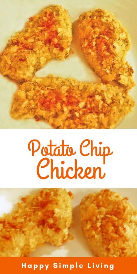 Chip Chicken, Potato Chip Chicken, Potato Chip Recipes, Lays Potato Chips, Crunchy Potatoes, Baked Chicken Recipes Easy, Chicken And Chips, Chicken Tenderloin Recipes, Easy Baked Chicken