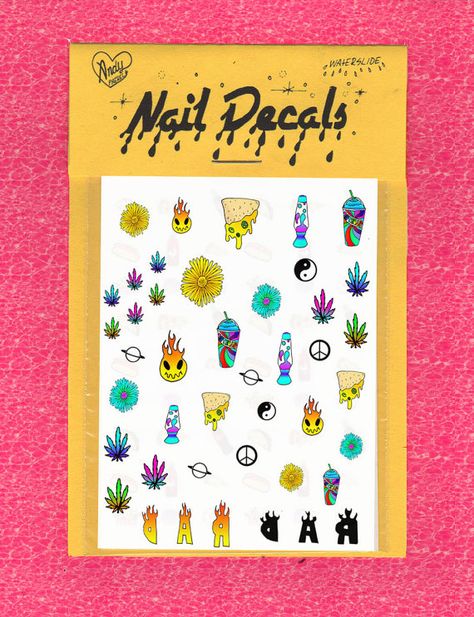 NAIL DECALS  420 FRIENDLY  free shipping U S A  by AndyPaerelsArt, $5.99  #nailart #naildecals #lavalamps #420 #420friendly #rad #yinandyang #phycodellic #tattoos #temptattos #tatts #peacesign #stilettonails #andypaerels #originalart #illustrations #foryournails Nail Decals, Stiletto Nails, Peace Sign, Nachos, Nail Stickers, Original Art, Nail Art, Illustrations, Tumblr