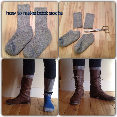 tall socks with boots | ... wishing you had a taller pair of socks to peek out of the top of Diy Boot Socks, Socks With Boots, Sock Diy, How To Make Boots, Faux Boots, Hunter Boots Outfit, Tall Boot Socks, Knit Boot Socks, Tall Socks