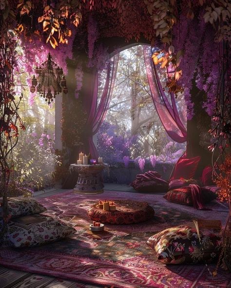 Fairy Astethic, Move In With Me, Bathroom Wallpaper Ideas, Smelling Good, Fantasy Rooms, Food Scraps, Gorgeous Bathroom, Fantasy House, Fantasy Places