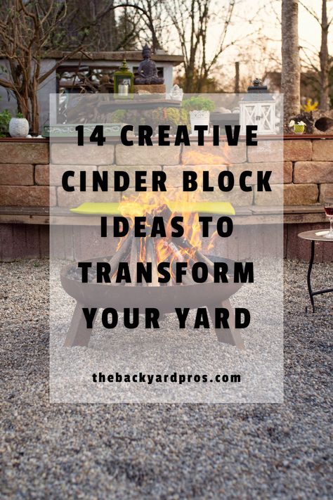 Discover 14 game-changing Cinder Block Ideas to revolutionize your backyard! Say goodbye to boring spaces and hello to outdoor elegance and functionality. Cinder Block Seating Around Fire Pit, Cinder Block Seating Ideas, Outdoor Seating Ideas Diy Cinder Block Bench, Ideas For Cinder Blocks, Uses For Cinder Blocks, Landscaping With Cement Blocks, Cement Blocks Patio Ideas, Using Cinder Blocks For Landscaping, Cinder Block Benches Outdoor