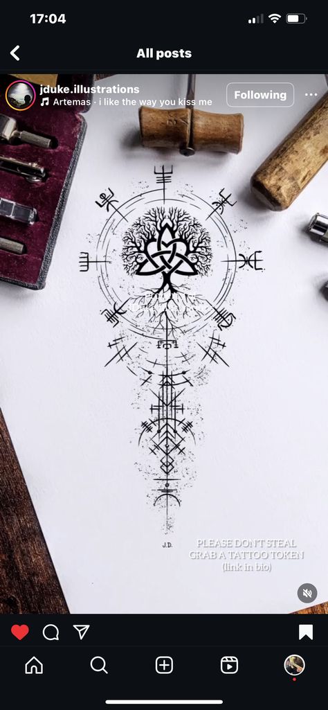 Norse Tattoo Design, Nordic Compass Tattoo, Viking Compass Tattoo, Nordic Compass, Neolithic Art, Rune Tattoo, Tattoo Outline Drawing, Wrist Tattoos For Guys, Norse Tattoo