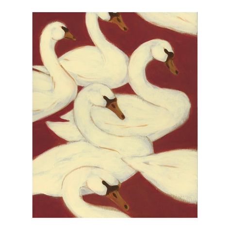 In my burgundy swan era “Reprieve” 2024 #swanart #swanpainting #bevy Swan Illustration Vintage, Two Paintings Together On Wall, Burgundy Painting, Cool Art Prints, Swan Art, Swan Painting, Swans Art, White Swan, Ethereal Art