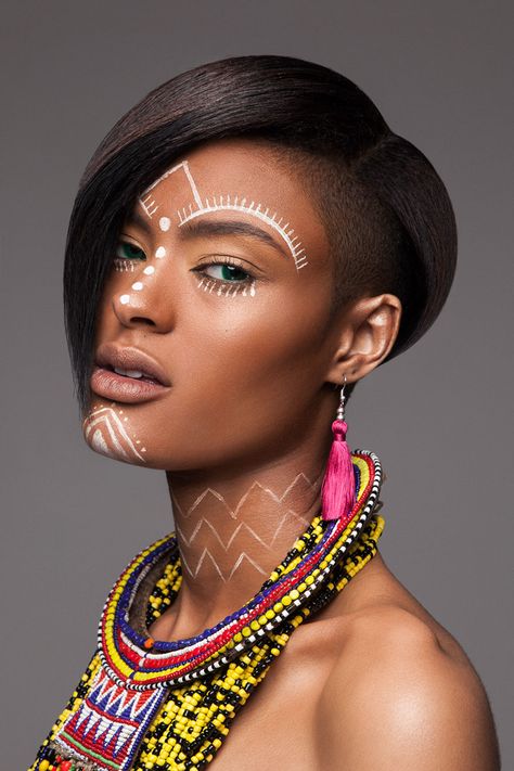 British Hair Awards 2016: This Finalist Afro Collection Is A Gorgeous Modern Tribute To African Culture African Face Paint, African Makeup, Afro Punk, Festival Makeup, Hair Collection, Beauty Awards, African Culture, African Beauty, African Inspired