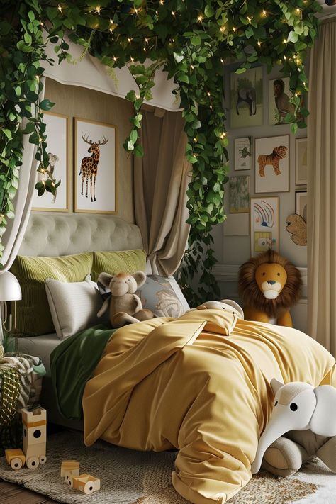 Safari Bedroom Ideas For Adults, Safari Toddler Room, Kids Safari Bedroom, Boys Safari Bedroom, Jungle Boys Room, Jungle Bedroom Kids, Safari Bedroom Kids, Jungle Bedroom Theme, Jungle Theme Rooms