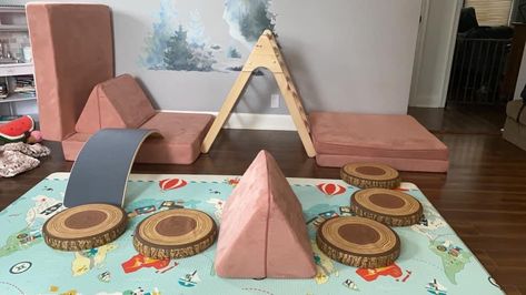 Nugget Couch Ideas With Pikler, Pikler Triangle And Nugget Builds, Nugget With Pikler, Nugget Couch And Pikler, Nugget Pickler Triangle, Pickler Triangle And Nugget, Pickler Triangle And Nugget Builds, Nugget Pikler Builds, Nugget And Pikler Builds