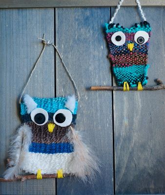 Woven Owls #2 Weaving For Kids, Owl Theme, Elementary Art Projects, Fall Projects, Weaving Textiles, Art Lessons Elementary, Weaving Projects, Traditional Weaving, Camping Crafts