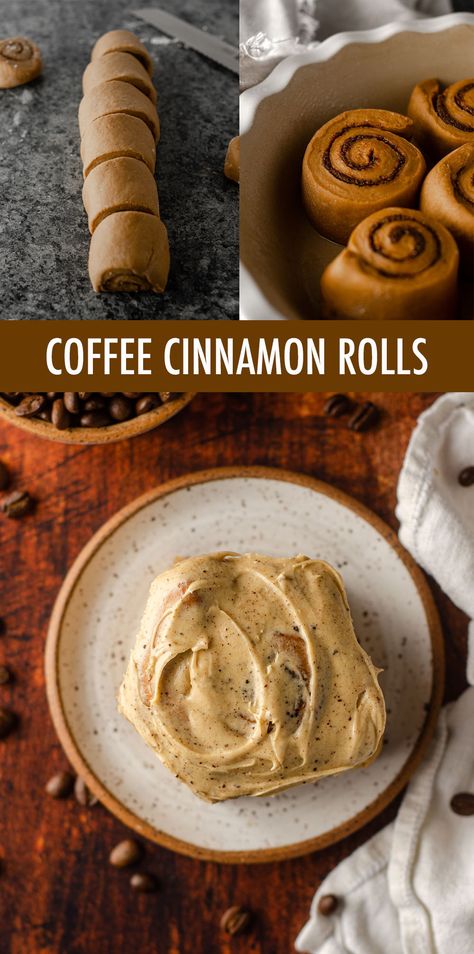 Coffee Cinnamon Rolls Homemade, Unique Cinnamon Roll Flavors, Coffee Cinnamon Rolls, Different Cinnamon Roll Flavors, Cream Cheese Frosting Cinnamon Rolls, Savory Cinnamon Rolls, Coffee Rolls, Fun Dessert Recipes, Cinnamon Roll Recipes