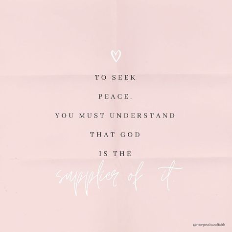 Rosepetalsandfaith on Instagram: “To seek peace, you must understand that God is the supplier of it. 🤍 Clink the link in my bio to read my new blogpost about seeking peace!…” Seek Peace, Insta Bio, Read Bible, Instagram Quotes, Christian Inspiration, You Must, Peace And Love, Bible Quotes, Positive Quotes