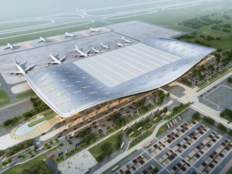 Gallery of Kempegowda International Airport / HOK - 8 Kempegowda International Airport, Canopy Glass, Air Port, Indoor Waterfall, Airport Design, Airports Terminal, Airport Photos, Tropical Resort, Futuristic City