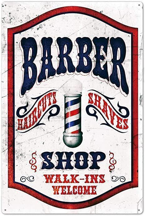 Barber Shop Poster, Living Room Farmhouse, Barber Shop Decor, Vintage Barber, Shop Poster, Retro Kunst, Wall Decor Vintage, Pub Decor, Tin Metal