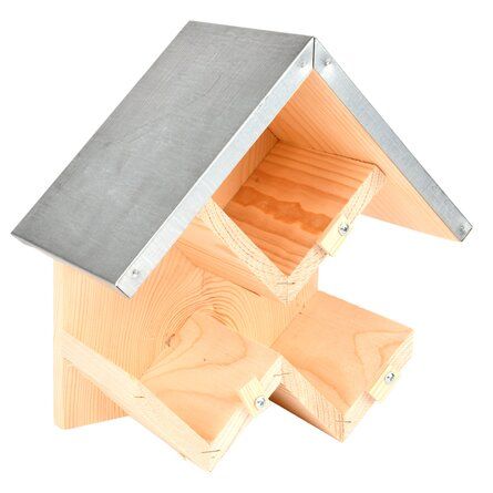 EsschertDesign Triple Peanut Butter House with Lock Hopper Bird Feeder | Wayfair Peanut Bird Feeder, Galvanized Metal Roof, Bird Suet, Sweet Pea Plant, Bird Feeder Plans, Wooden Bird Feeders, Peanut Butter Jar, Bird Box, Wooden Chopping Boards