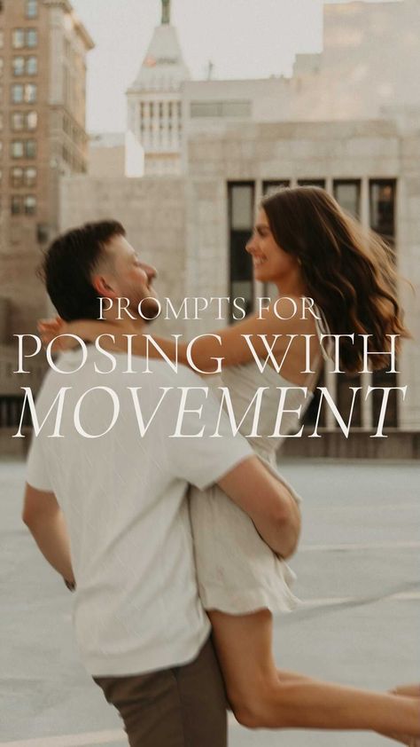 griteducationco on Instagram: Stiff posing is so yesterday and we’re over her. Movement makes your clients comfy and gets you better photos. 💃🏻✨ It’s key to set the… Movement Poses For Couples, Engagement Session Posing Prompts, Prompts For Engagement Photos, Sitting In Lap Poses, How To Take Engagement Photos, Engagement Photos With Movement, Couple Photography Prompts, Photo Prompts For Couples, Engagement Session Prompts