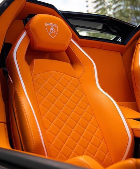 Orange Car Interior Aesthetic, Orange Sports Car, Orange Luxury Aesthetic, Orange Car Interior, Imvu Car, Black Cars Aesthetic, Cars Wallpaper Aesthetic, Super Cars Videos, Burnt Orange Aesthetic