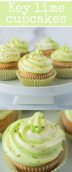 Key lime cupcakes have all the flavors of key lime pie in a pretty little cupcake. Bright and fresh lime flavor that’s a little tart, a little sweet, that make  for a bright summery dessert. #keylime #cupcakes #dessert Key Lime Recipes, Key Lime Cupcakes, Lime Cupcakes, Coconut Dessert, Key Lime Juice, Whoopie Pie, Lime Recipes, Mince Pie, Brownie Desserts