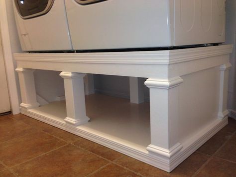 Diy Washer And Dryer Pedestal, Washer Dryer Pedestal, Laundry Room Pedestal, Washer And Dryer Pedestal, Laundry Room/mud Room, Laundry Ideas, Laundry Pedestal, Laundry Room Remodel, Diy Laundry